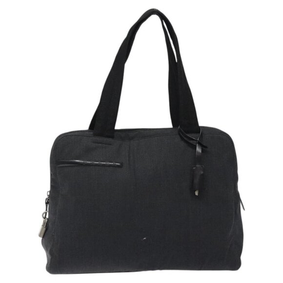 PRADA Sports Shoulder Bag Canvas Gray Silver Auth - Picture 1 of 16